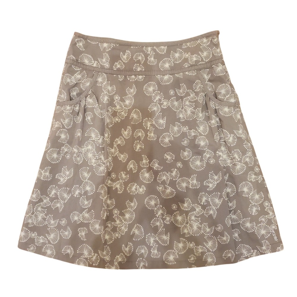 Vintage Y2K Esprit Womens Gray Dandelion Floral A-Line Skirt Pockets Size 8 - Picture 2 of 12